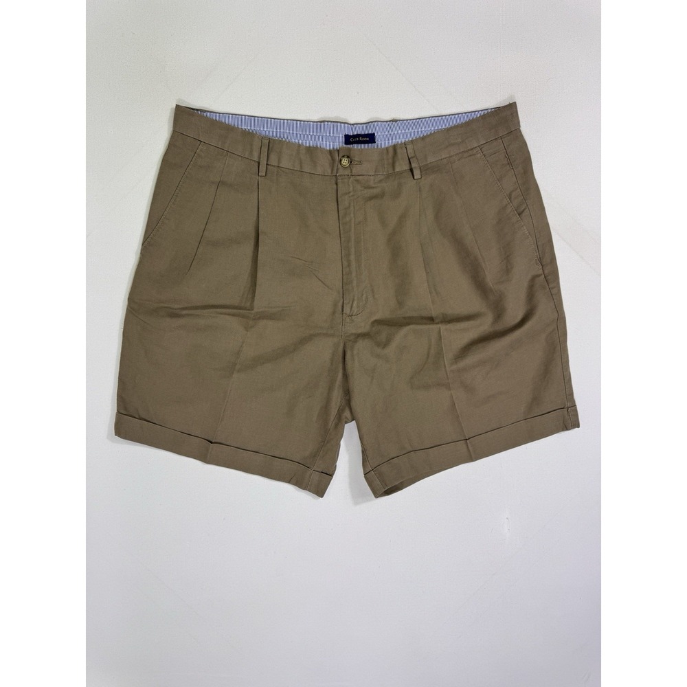 Club Room Linen Pleated Shorts Men's 40x8 Cuffed Resort Casual Lounge Old Money